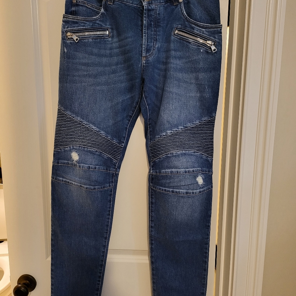 Balmain paris moto jeans biker 32